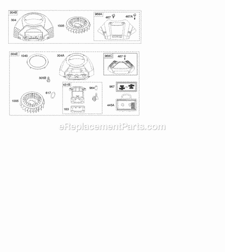 Page B Diagram and Parts List for 40H777-0134-B1  Briggs and Stratton Engine